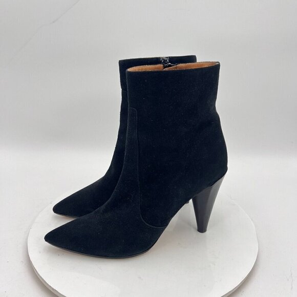 Isabel Marant Leyane Women Size EU 40 US 10 Black Glossed Leather Zip Ankle Boot - Picture 1 of 16